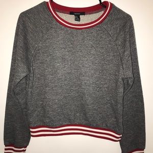 Forever 21 Grey Cropped Crewneck